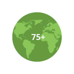 75+ Countries