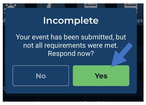 Incomplete - Not all requirements were met
