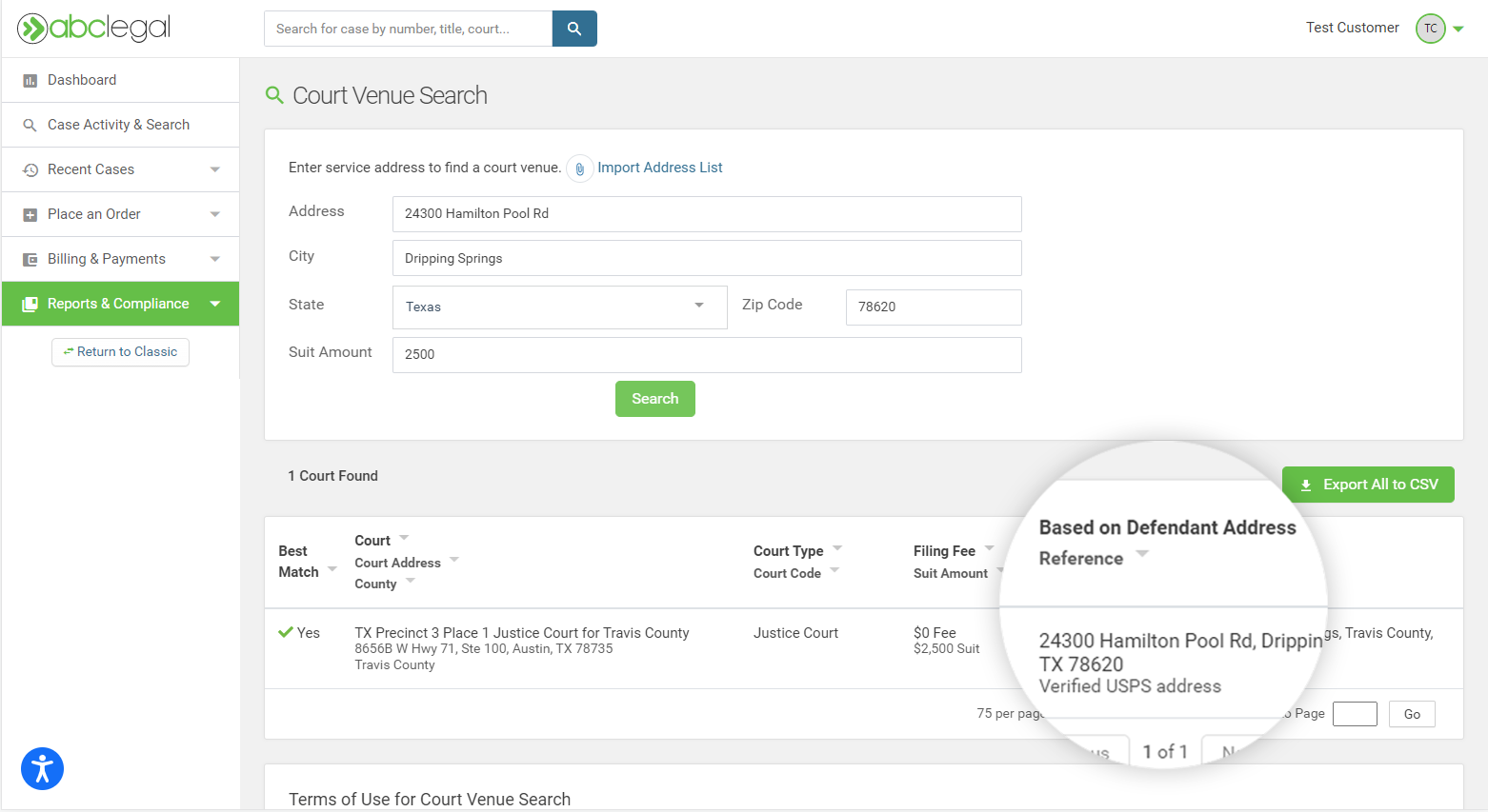 Validate Address Location